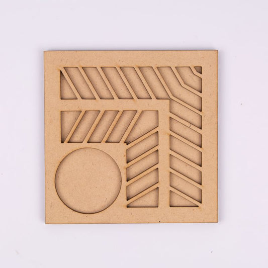 Square Shape MDF Tea Light Holder – Decorative Candle Base for DIY Home Décor - 12