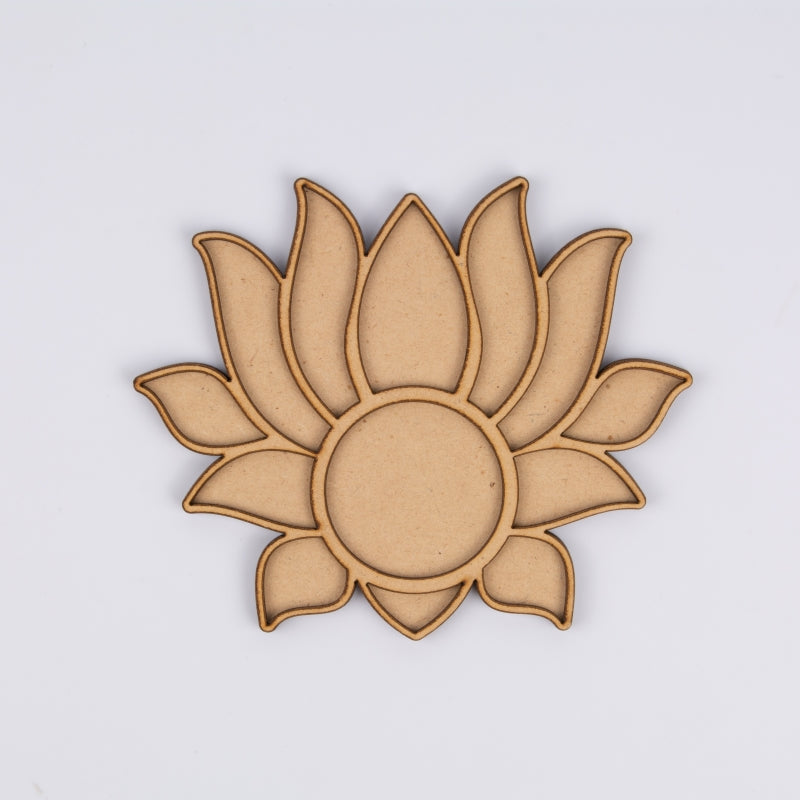 Lotus Shape MDF Tea Light Holder – Decorative Base for Home & Festive Décor - 21