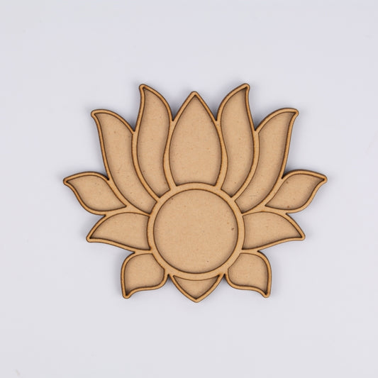 Lotus Shape MDF Tea Light Holder – Decorative Base for Home & Festive Décor - 21