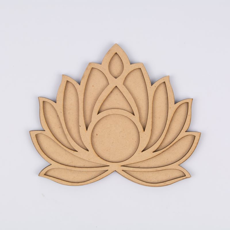 Lotus MDF Tea Light Holder – Floral Candle Plate for Diwali & DIY Decor Projects - 33