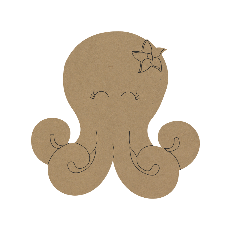 Octopus DIY MDF Fridge Magnet – Sea Animal Craft Base - 21