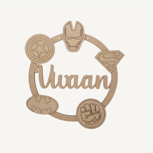 Superhero Kids Name Plate - 22