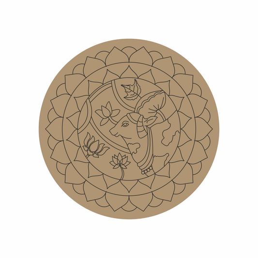 Pichwai Cow Lippan Art MDF Base-37