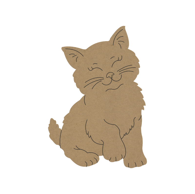Cute Cat Fridge Magnet – Paintable MDF Magnet for Crafts - 53