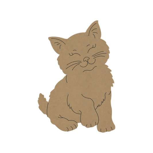 Cute Cat Fridge Magnet – Paintable MDF Magnet for Crafts - 53
