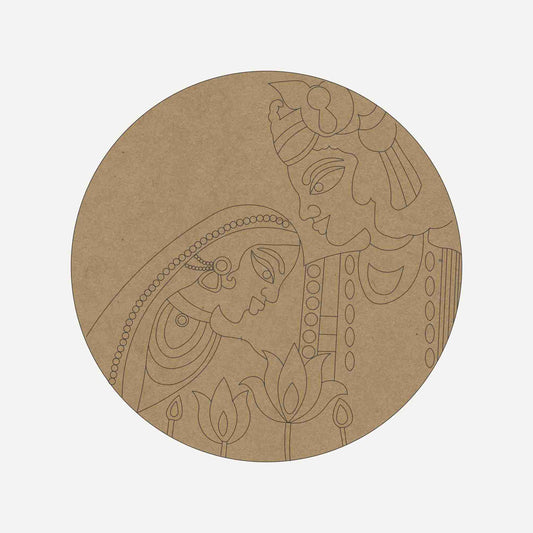 Radhe Shyam Premarked Round MDF Base - 3
