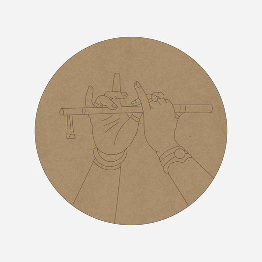 Krishna Flute Premarked Round MDF Base - 11