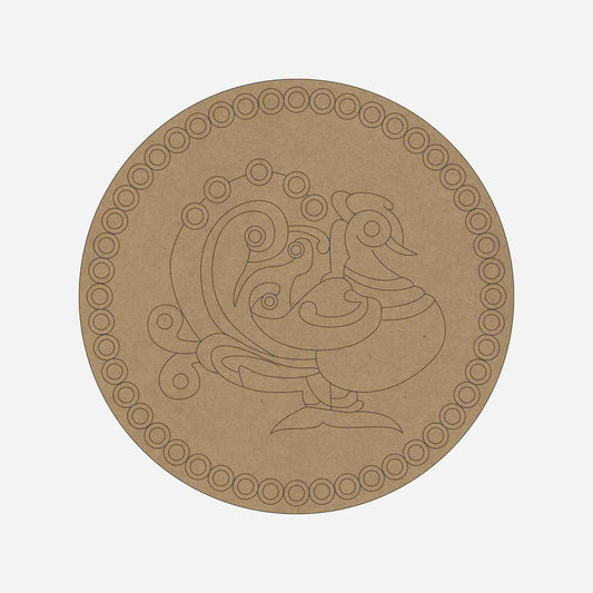 Peacock Premarked Round MDF Base - 14