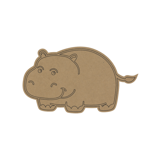 Cute Hippo Fridge Magnet – Paintable MDF Base for Art Projects - 58
