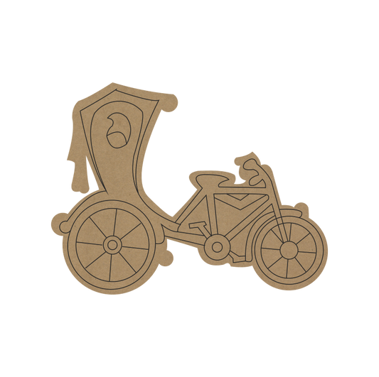 Cycle Rikshaw MDF Fridge Magnet | DIY Craft Base for Kids & Adults - 73