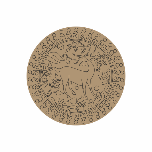 Deer Premarked Round MDF Base - 53