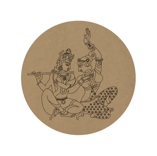 Radhe Shyam Premarked Round MDF Base - 18
