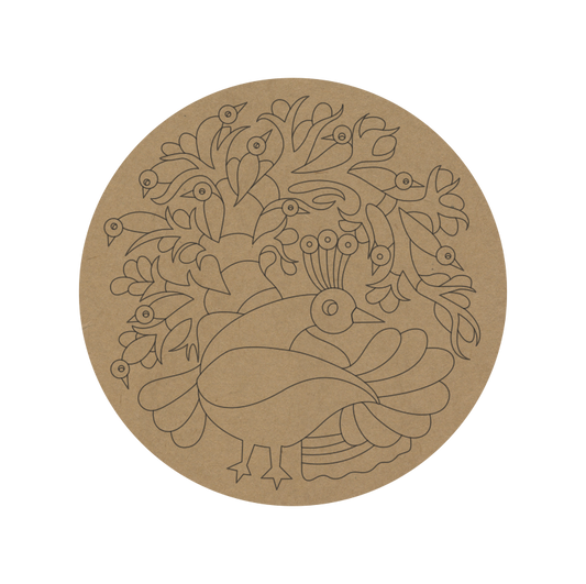 Peacock Premarked Round MDF Base - 20