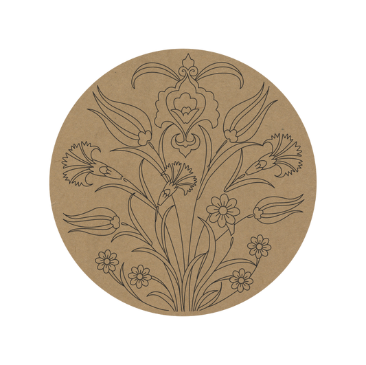 Flower Premarked Round MDF Base - 21