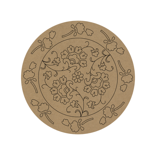 Flower Premarked Round MDF Base - 44