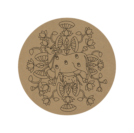 Pichwai Cow Premarked MDF Base - 41
