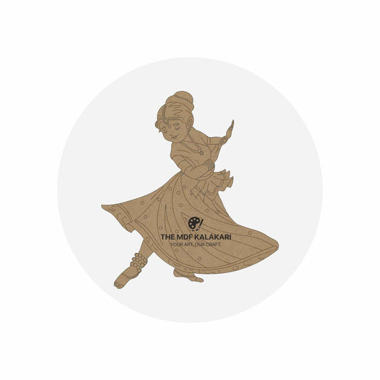 Laser-cut classical dancing girl premarked MDF base for DIY painting and craft workshops.