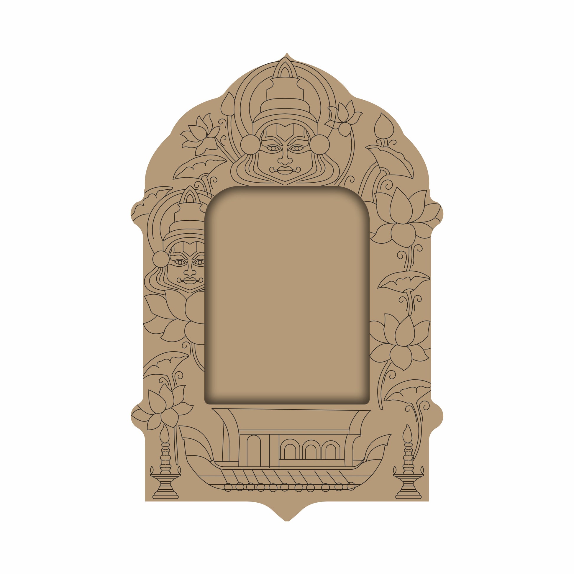 premarked laser cut jharokha mdf base with kuchipudi story telling 