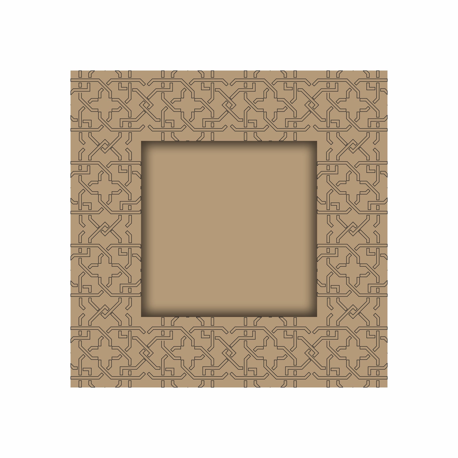 Premarked laser cut flat Jharokha MDF base with modern pattern
