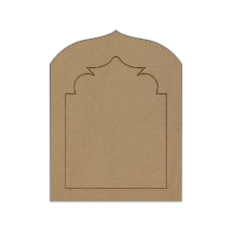 Laser cut flat Jharokha MDF base for painting and artwork
