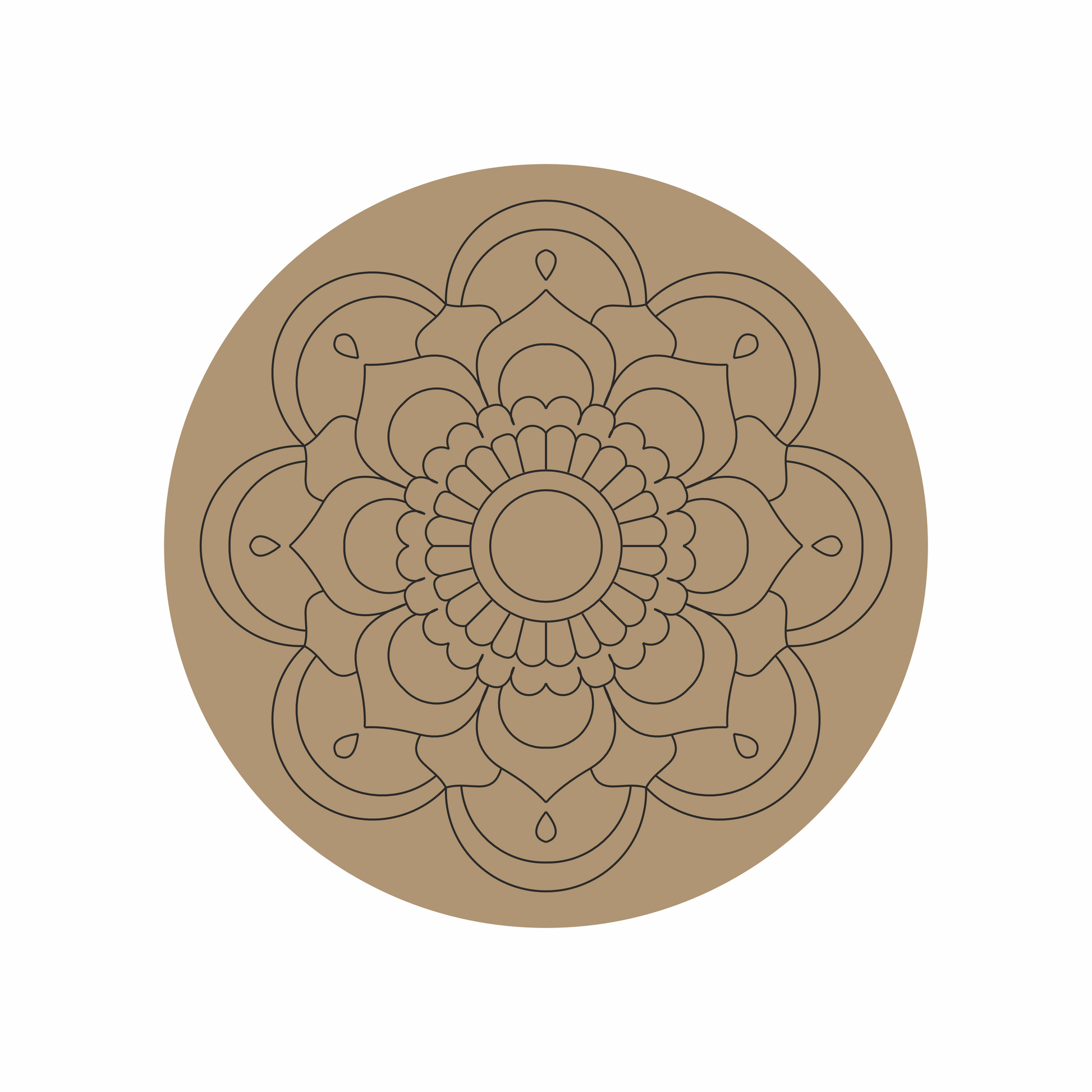 floral mud mirror art mdf base