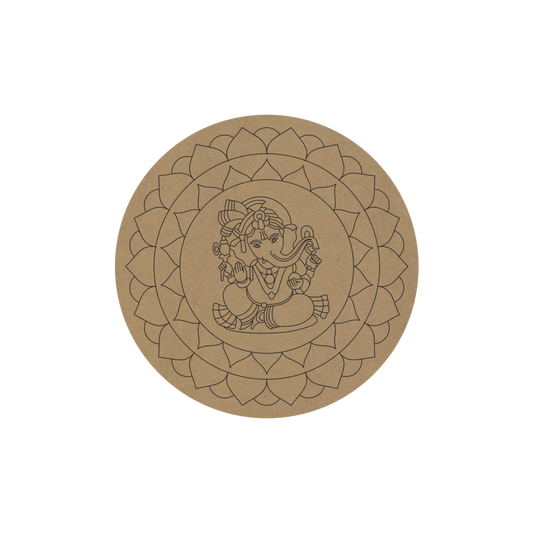  Ganeshji Lippan Art MDF base for DIY mirror work, festive décor, and handmade wall art. 