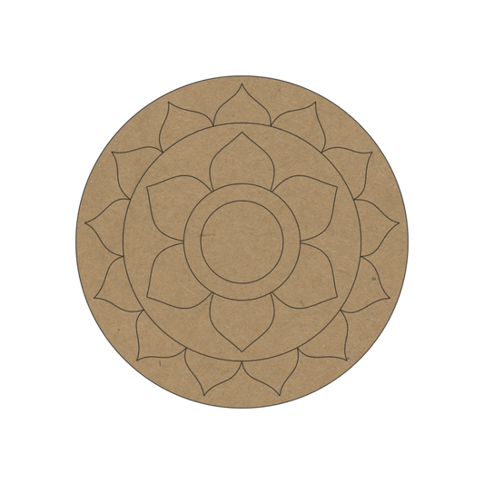 geometric design premarked on mdf base for lippan mirror work
