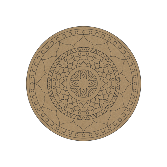 geometric design premarked on mdf base for lippan mirror work