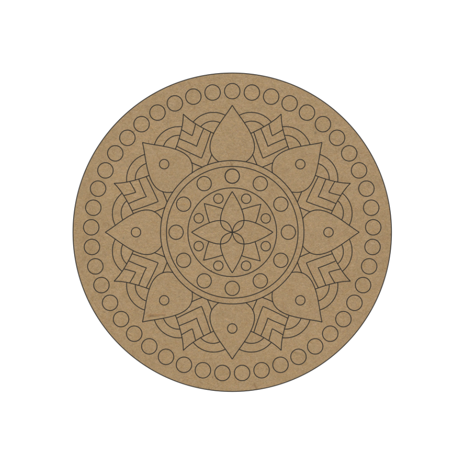 geometric design premarked on mdf base for lippan mirror work