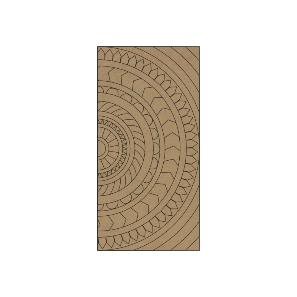 geometric design premarked on mdf base for lippan mirror work