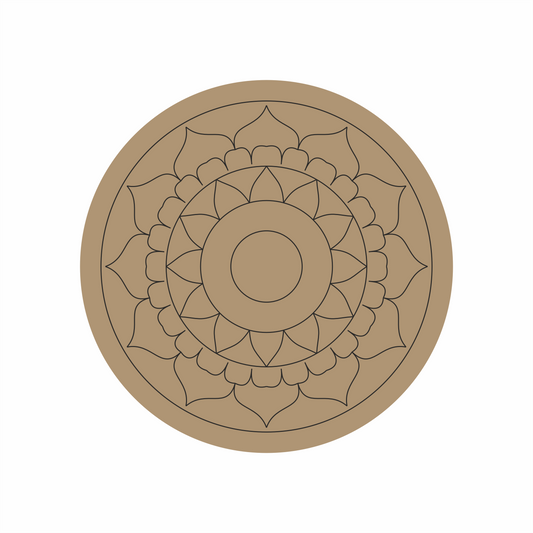 geometric design premarked on mdf base for lippan mirror work