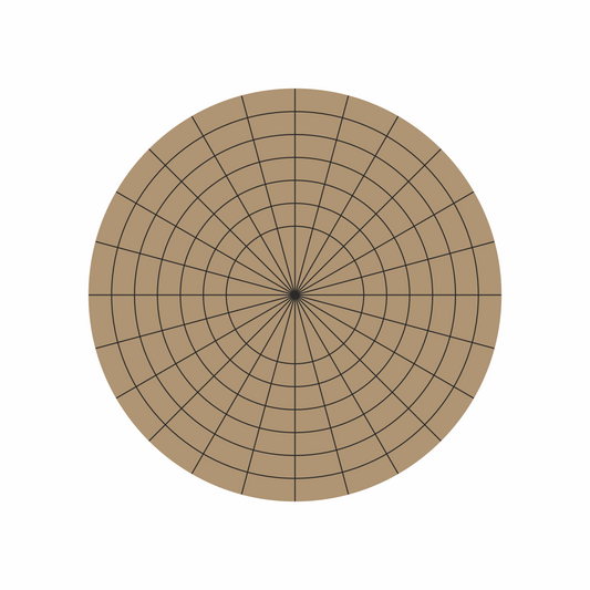 Premarked circle with 16 divide for customized lippan work