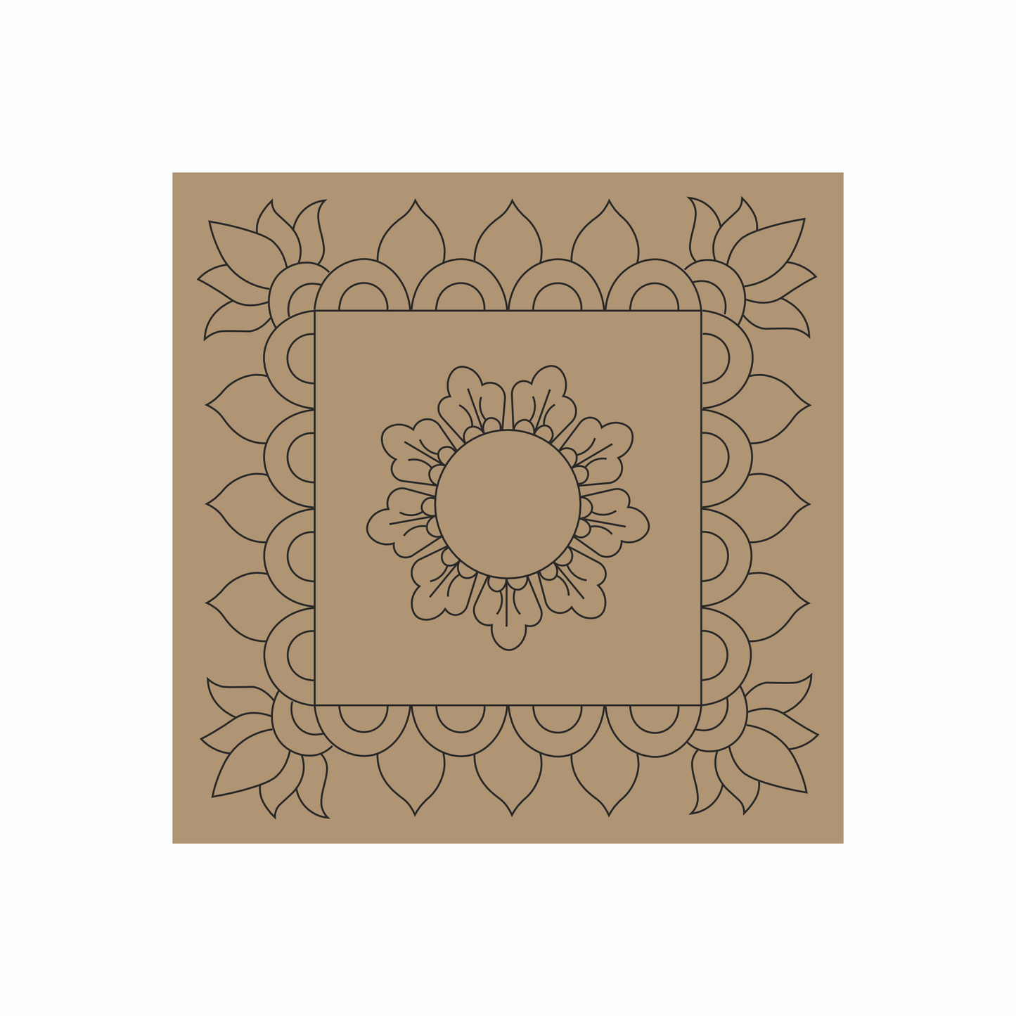 square premarked lippan art mdf base for mud mirror base