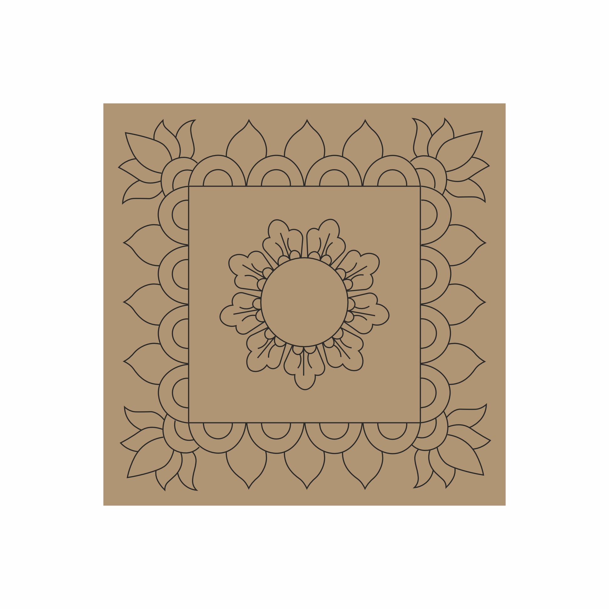 square premarked lippan art mdf base for mud mirror base