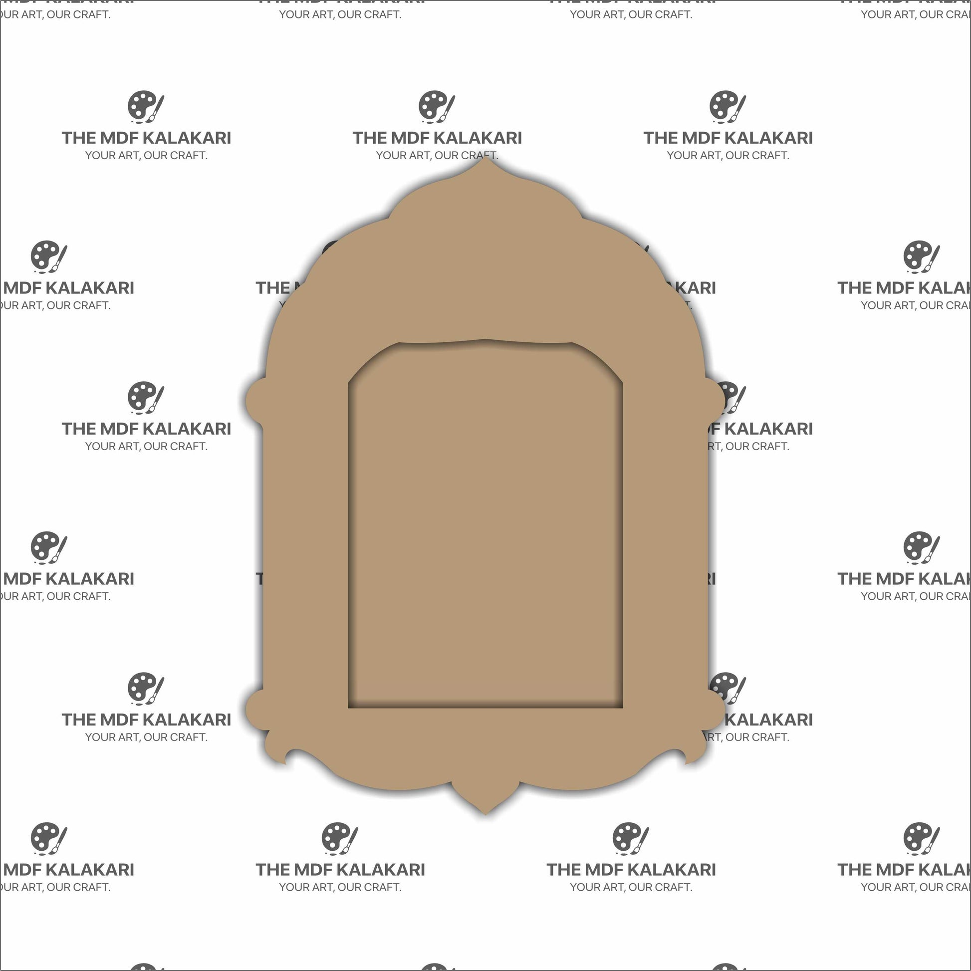 Plain laser cut MDF Jharokha base for custom artwork
