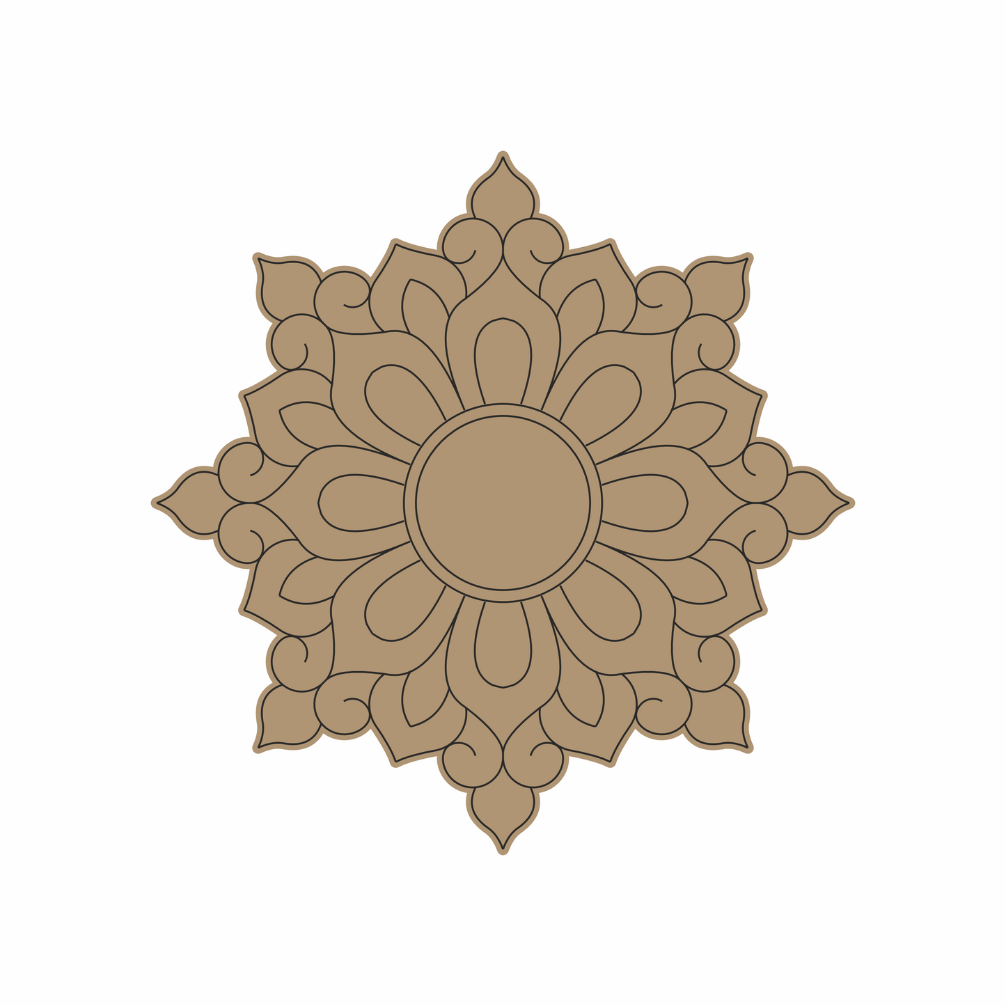 Lippan art MDF base decorative design with pre-marked mirror placement guides
