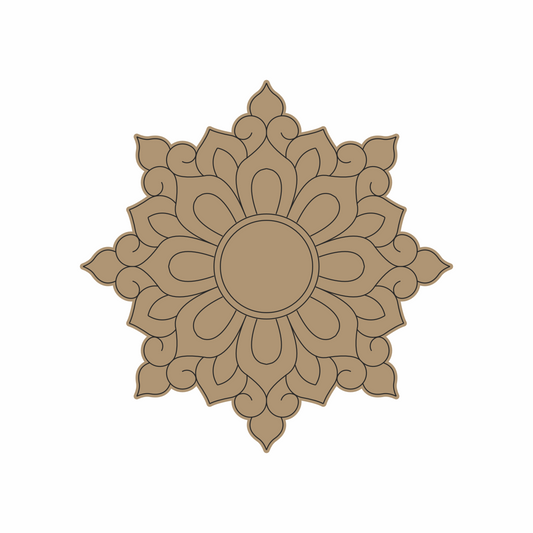 Lippan art MDF base decorative design with pre-marked mirror placement guides