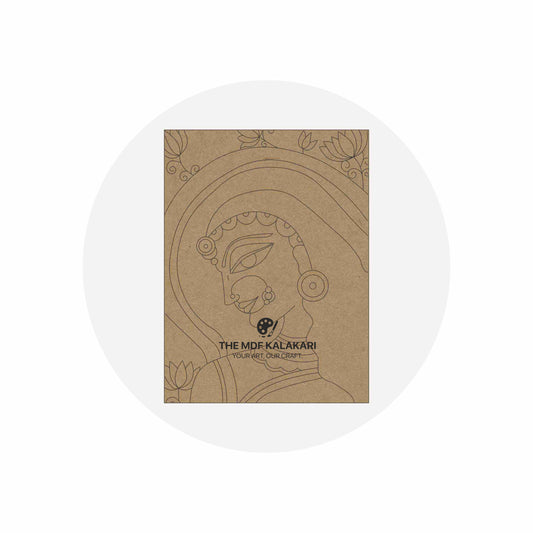 Custom laser-cut Maharani premarked MDF cutout base for DIY painting and craft workshops by The MDF Kalakari