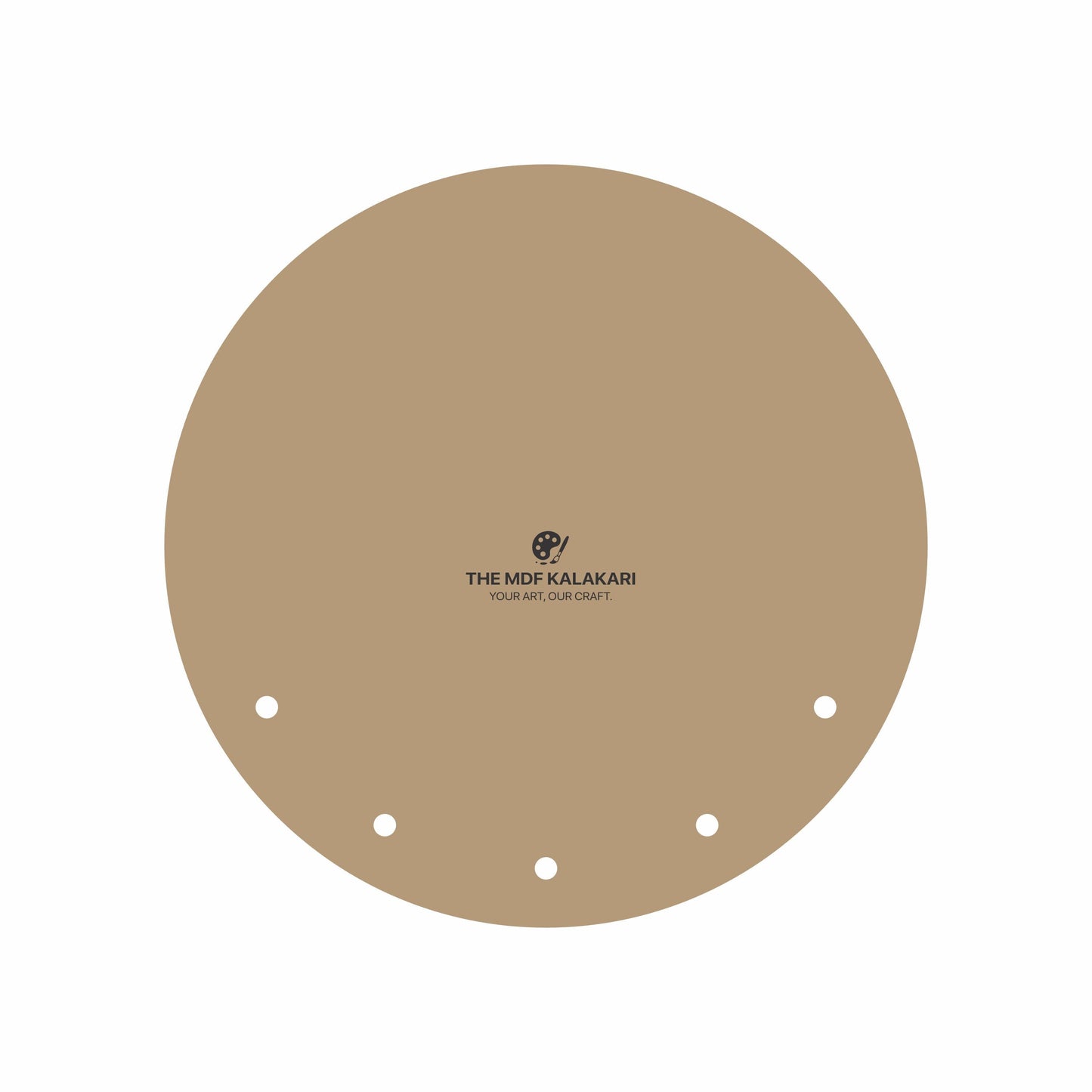 Round MDF base with five hanging holes laser cut for DIY projects
MDF round board with pre-cut holes for decorative wall hanging
Laser cut round MDF base with bottom holes for strings