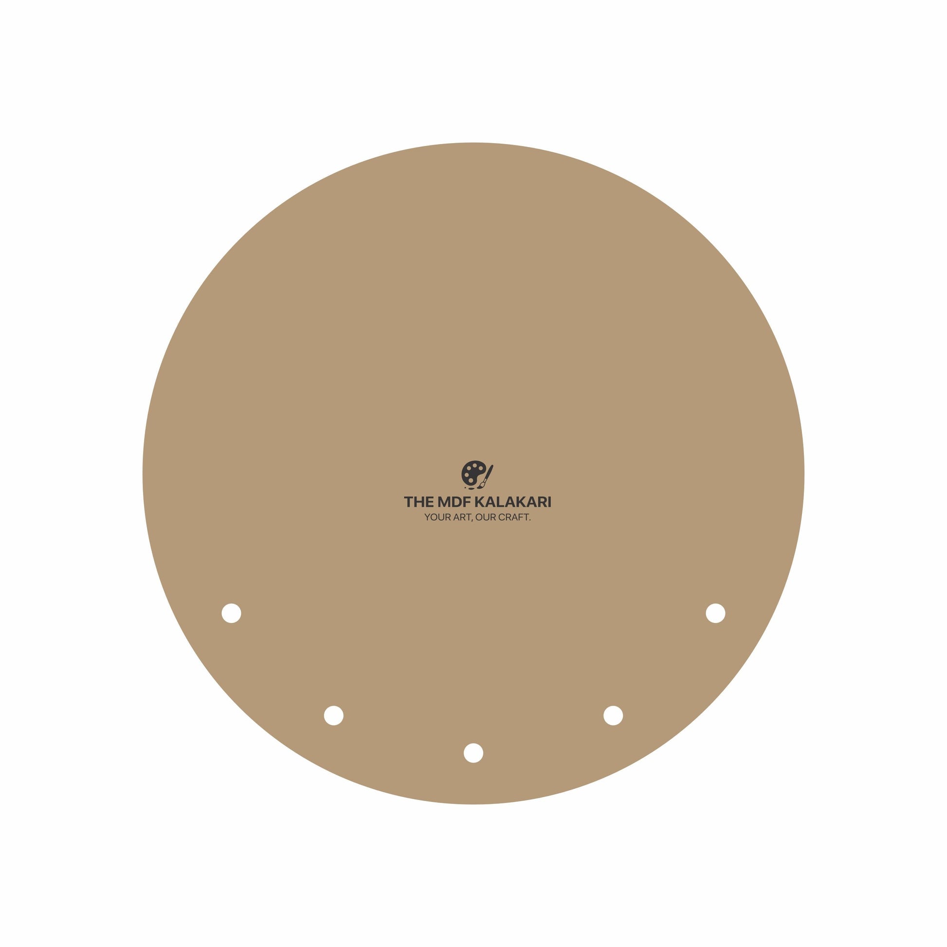 Round MDF base with five hanging holes laser cut for DIY projects
MDF round board with pre-cut holes for decorative wall hanging
Laser cut round MDF base with bottom holes for strings