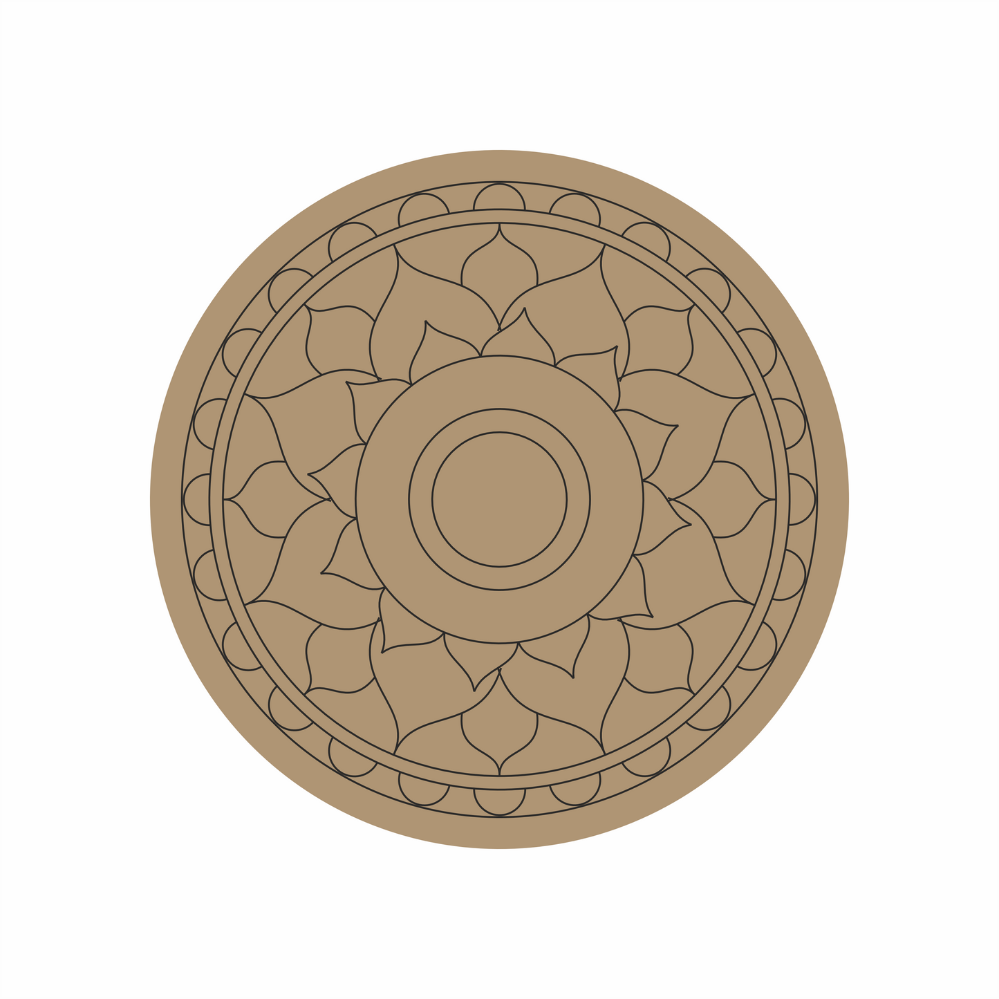 Decorative lippan circular design with intricate patterns on a MDF Base