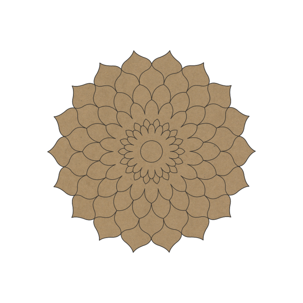 peacock feather design premarked on mdf base for mud mirror work