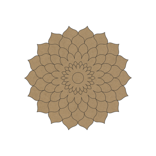 peacock feather design premarked on mdf base for mud mirror work