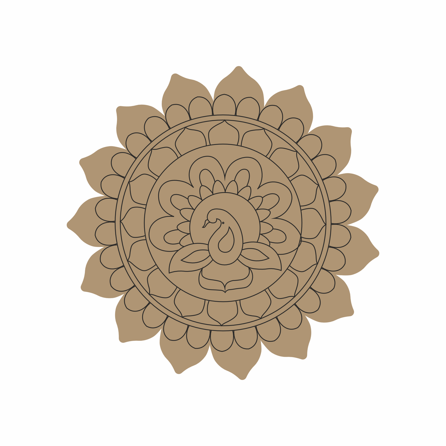 Beautifully premarked peacock design for lippan art over mdf base in Ahmedabad 