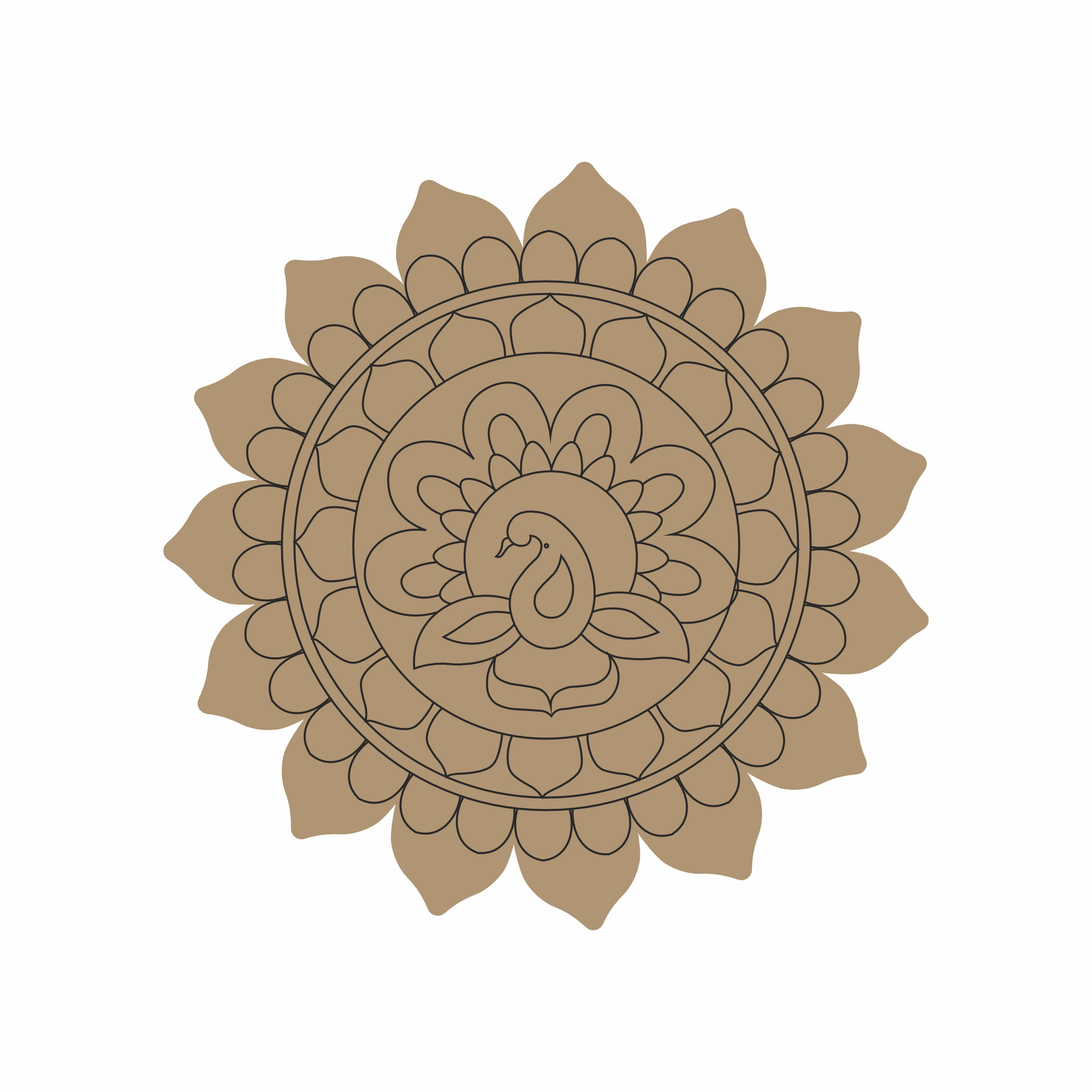 Beautifully premarked peacock design for lippan art over mdf base in Ahmedabad 