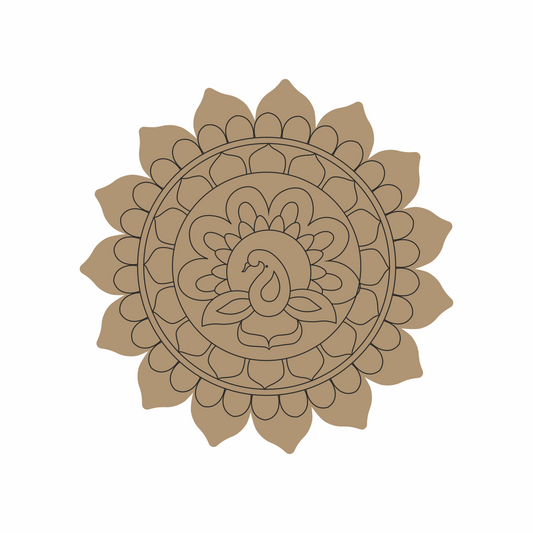 Beautifully premarked peacock design for lippan art over mdf base in Ahmedabad 
