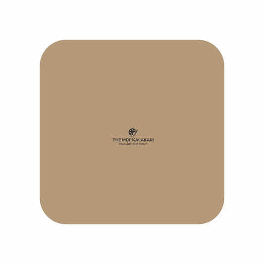 Square MDF base with rounded corners laser cut for DIY projects
Rounded corner square MDF board available in multiple thickness options
Laser cut square MDF base with smooth edges for craft use