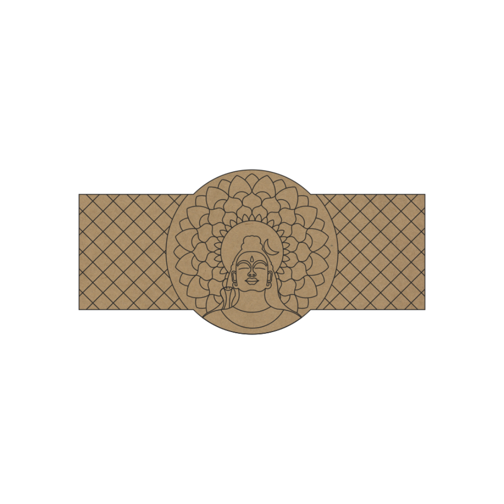 Shiva lippan art premarked design for mud mirror work in mdf.
