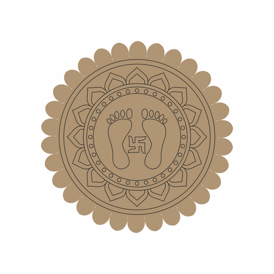 Swastik and Paduka design Lippan art mdf base
